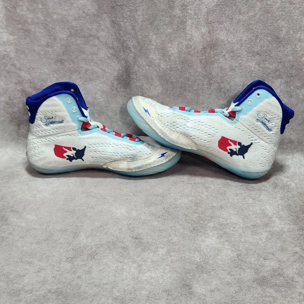 Rudis Sarah Hildebrandt USA Wrestling Shoes White Blue Red Kids 5Y Womens 6.5